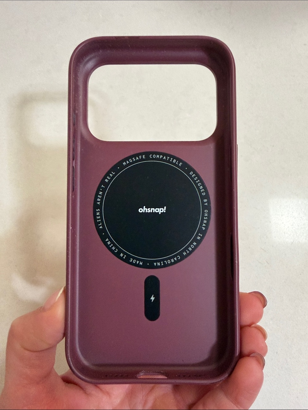 Ohsnap! - Snap MagSafe-Compatible Phone Case in Burgundy